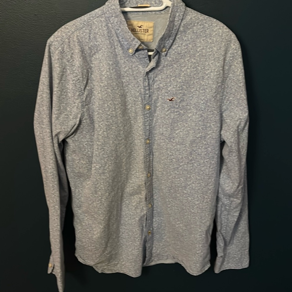 Hollister California Men’s Patterned Pineapple Button Down Shirt Size Large